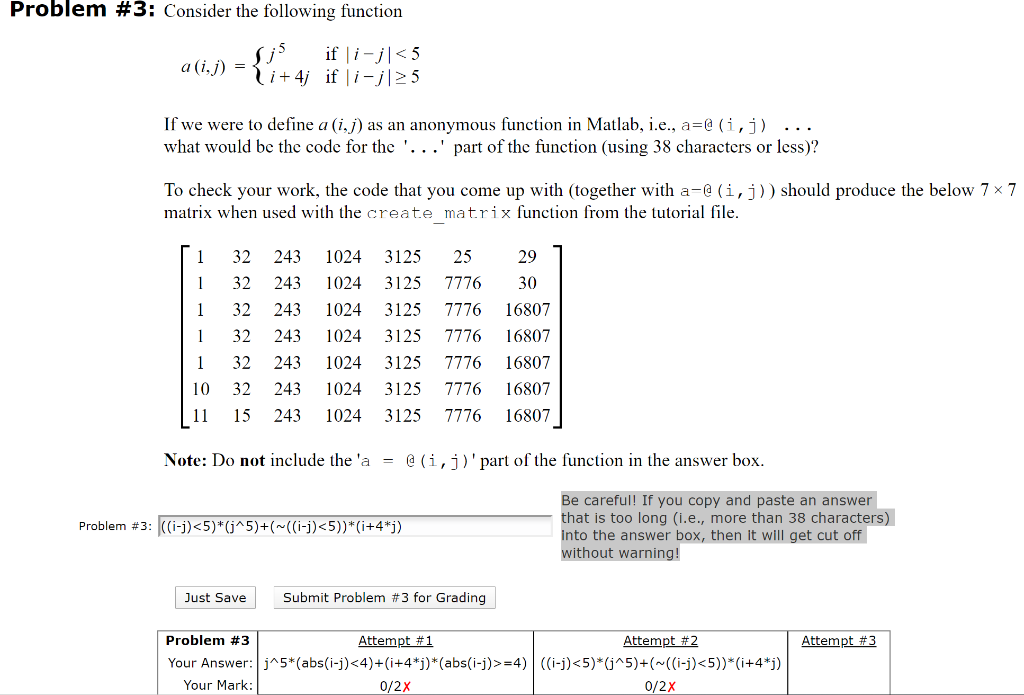 Solved Problem #3: Consider the following function a (1,7) | Chegg.com