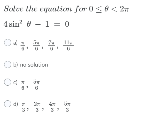 Solved Solve the equation for 0 | Chegg.com