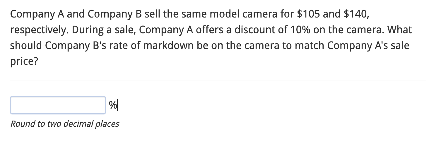 Solved Company A And Company B Sell The Same Model Camera | Chegg.com