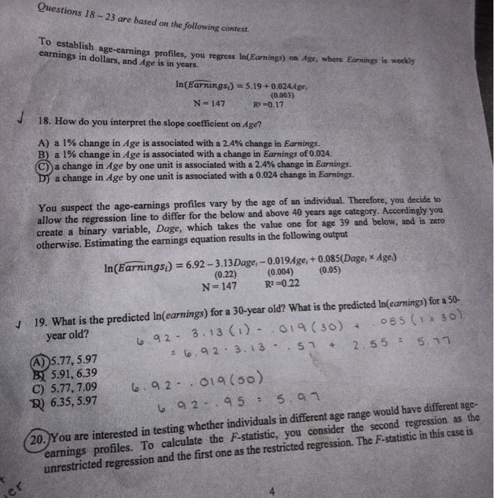 Solved Questions 18-23 are based on the following context. | Chegg.com