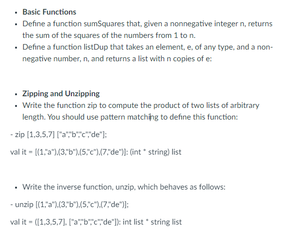 Solved - Basic Functions - Define a function sumSquares | Chegg.com