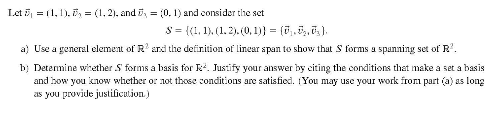 Solved Let v1=(1,1),v2=(1,2), and v3=(0,1) and consider the | Chegg.com
