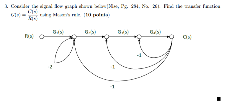 Solved 3. Consider the signal flow graph shown below(Nise, | Chegg.com