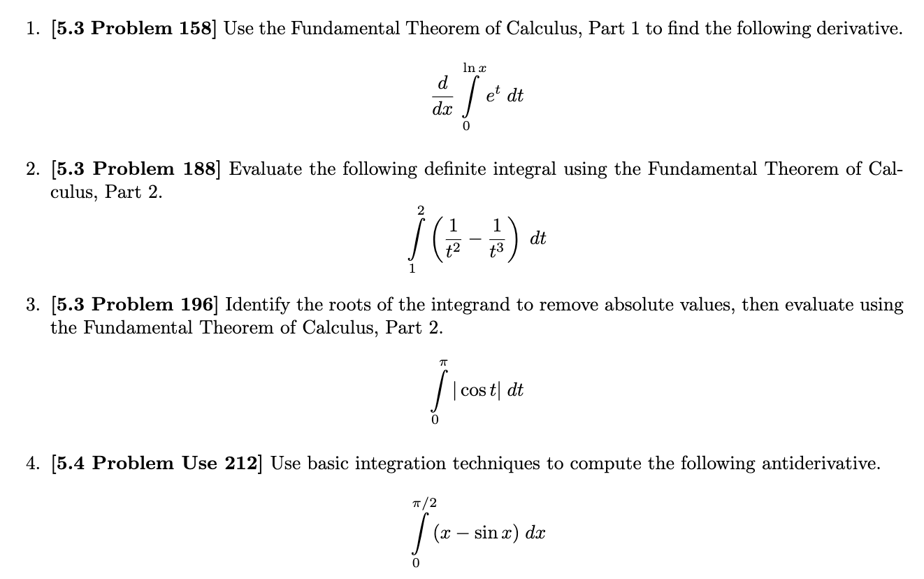 1 5 3 Problem 158 Use The Fundamental Theorem Of Chegg 