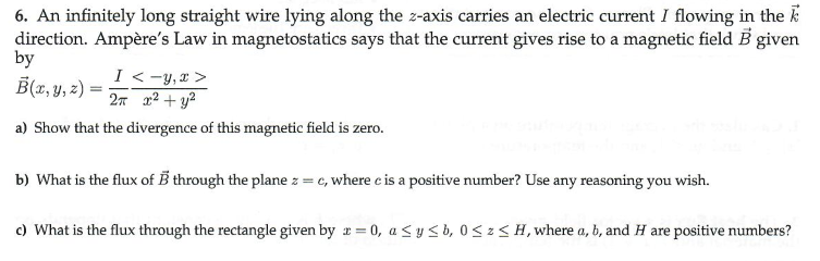 Solved 6. An infinitely long straight wire lying along the | Chegg.com