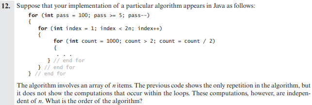 Solved 12. Suppose that your implementation of a particular | Chegg.com