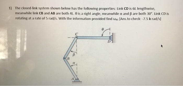 Solved 1) The closed-link system shown below has the | Chegg.com