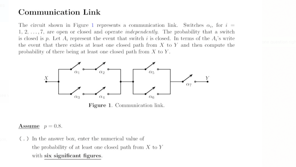 Solved Communication Link The circuit shown in Figure 1 | Chegg.com