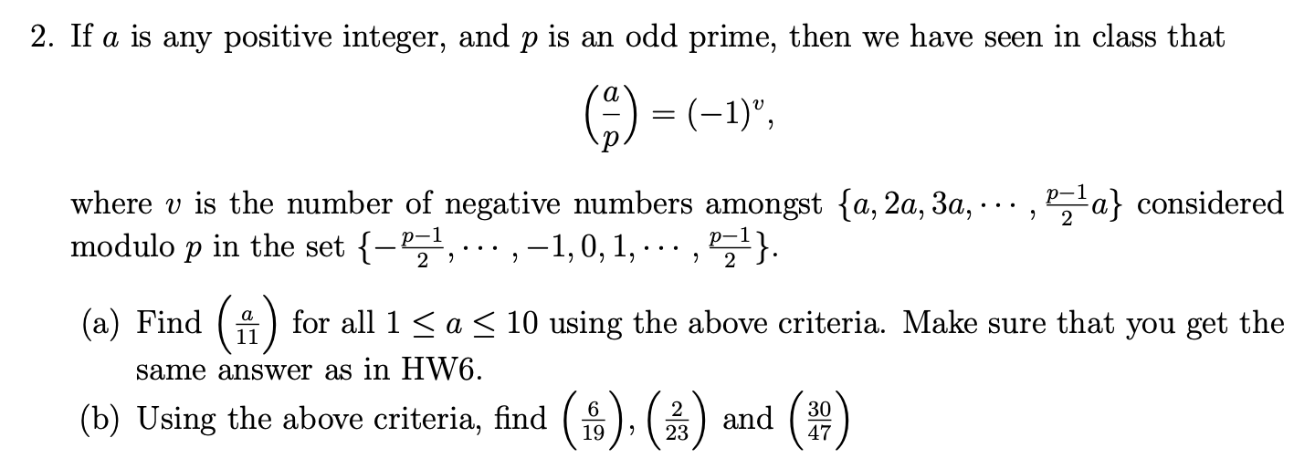 Solved 2. If a is any positive integer, and p is an odd | Chegg.com