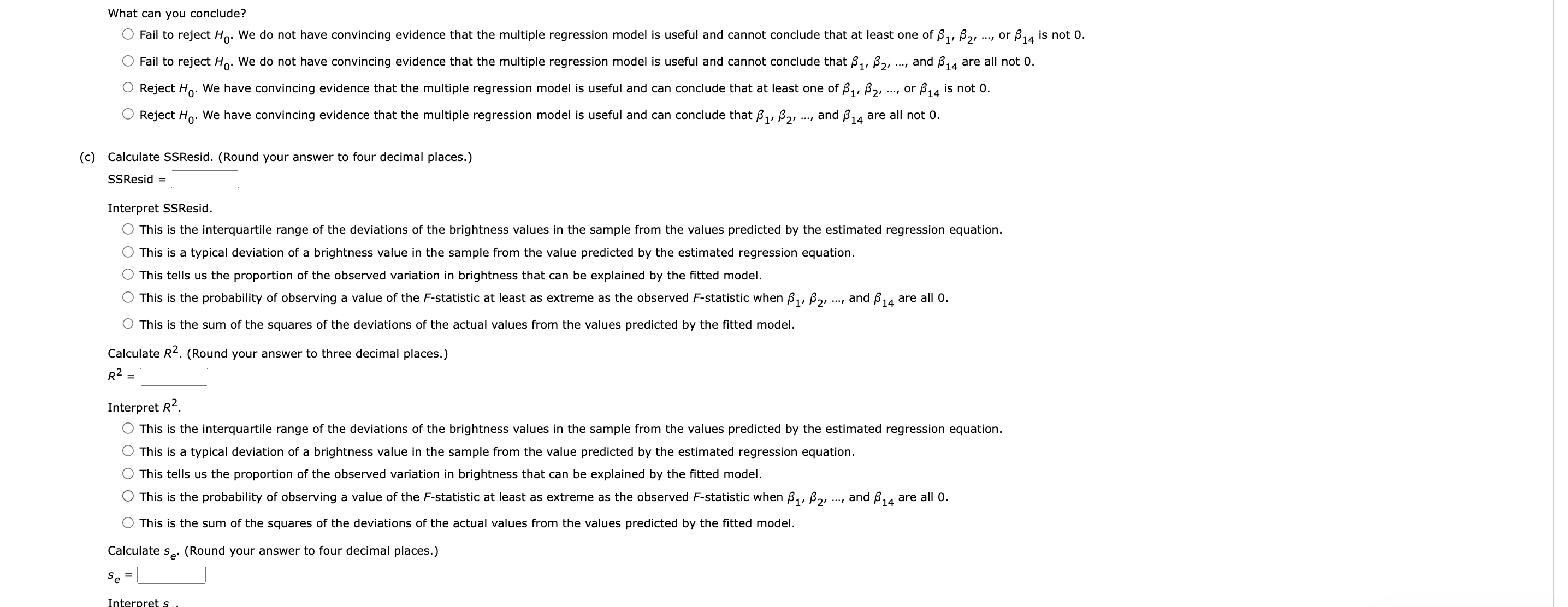 y^= (b) Using a 0.05 significance level, perform the | Chegg.com