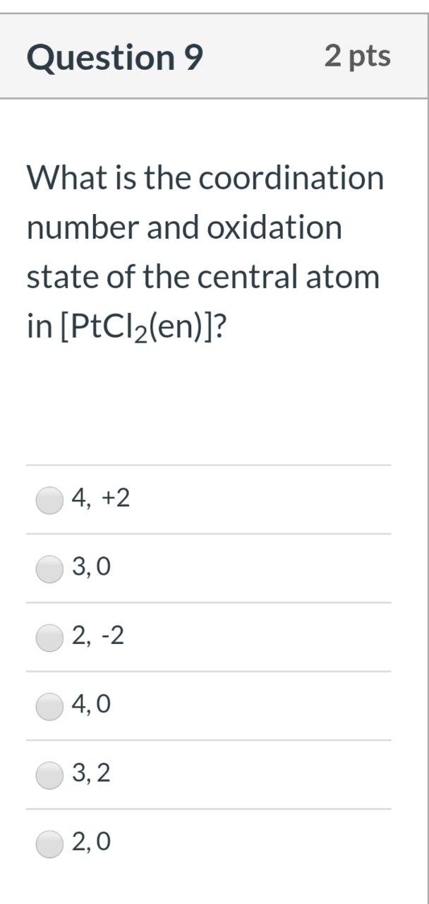 Solved Question 9 2 pts What is the coordination number and | Chegg.com
