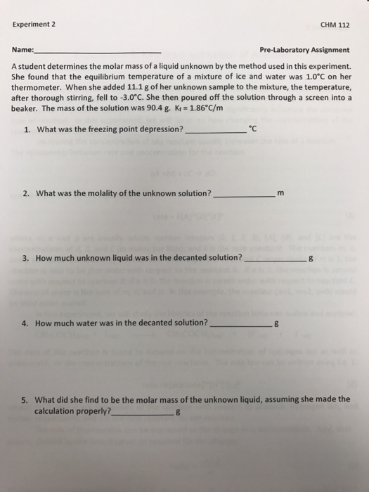 Solved A student determines the molar mass of a liquid | Chegg.com