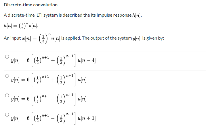 Solved Discrete-time Convolution. A Discrete-time LTI System | Chegg.com