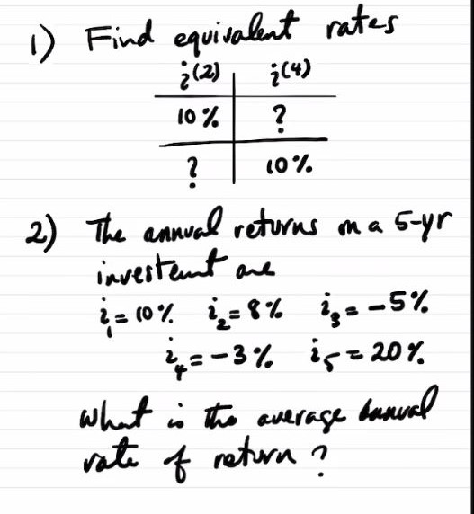 Find Equivalent Rates Solved 10% 1) Find equivalent rates ¿(2) ș(4) ? ? 10% 2) The | Chegg.com