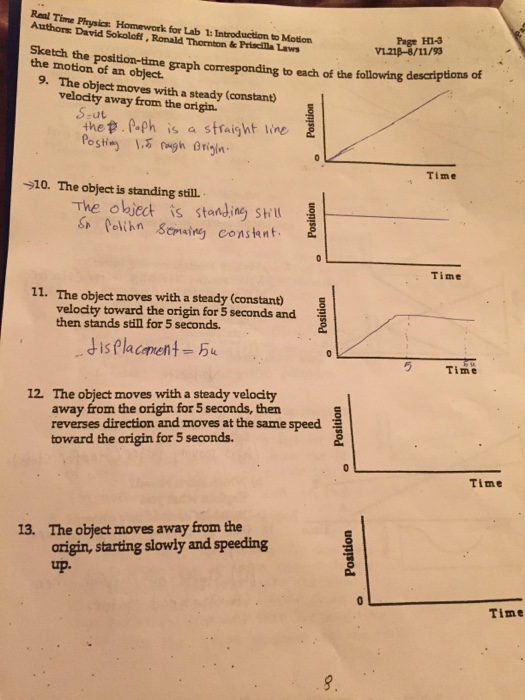 Homework pay for lab 1 introduction to motion