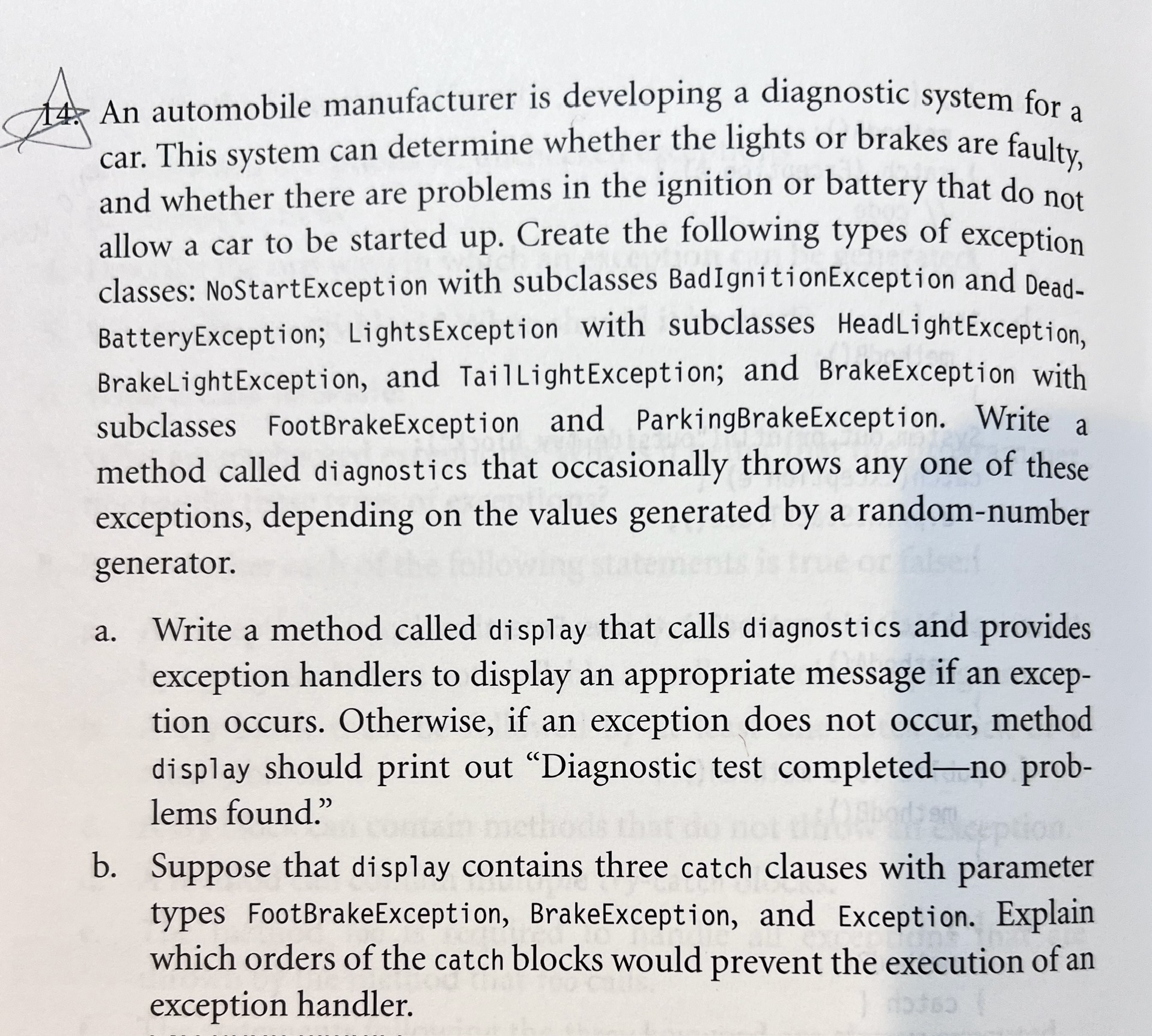 Solved An automobile manufacturer is developing a diagnostic | Chegg.com