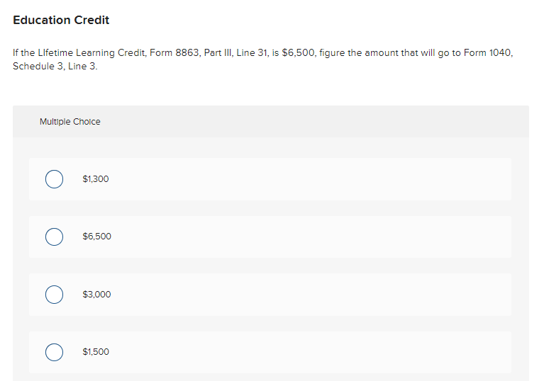 Solved Education Credit If the Lifetime Learning Credit, | Chegg.com