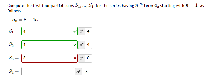 Solved Compute the first four partial sums S1,…,S4 for the | Chegg.com