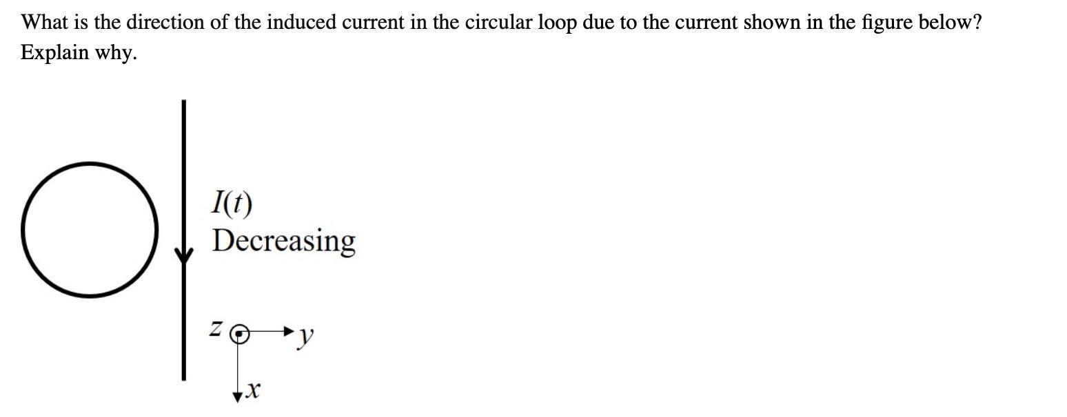 Solved What is the direction of the induced current in the | Chegg.com