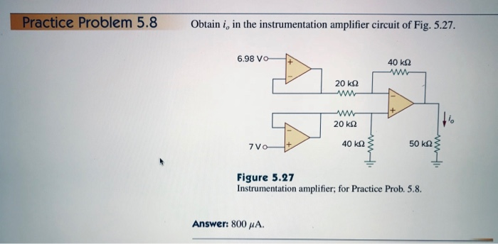 Solved Design a difference amplifier with gain 7.5. Practice | Chegg.com