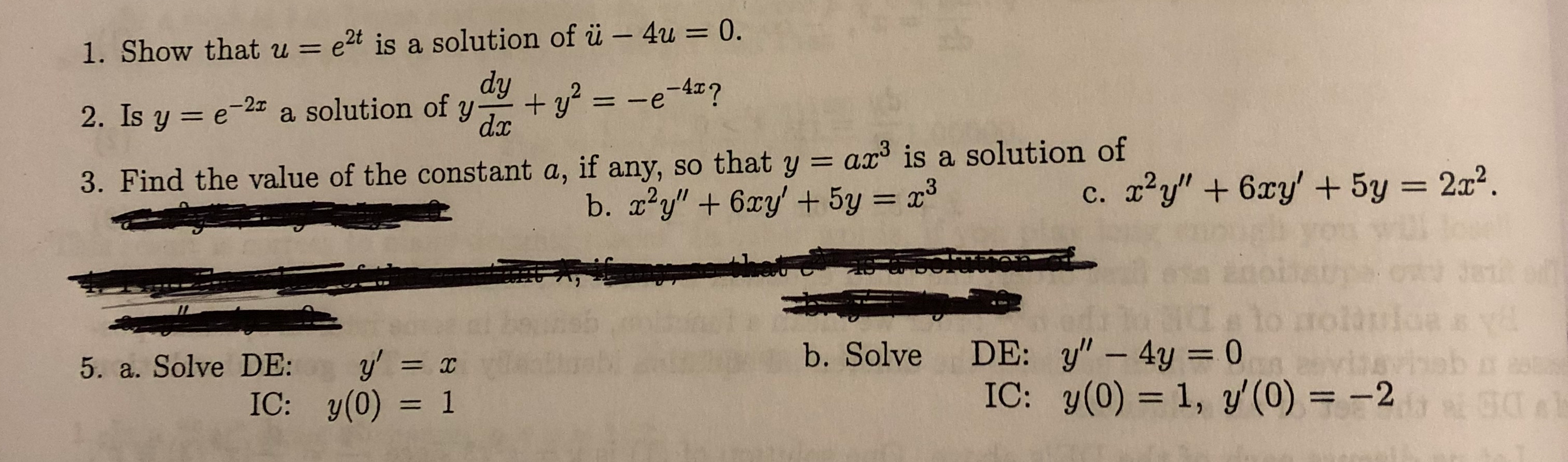 Solved 1 Show That U Ezt Is A Solution Of U 4u 0 Chegg Com