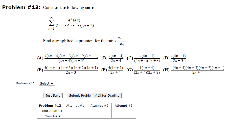 Solved Problem \# 13: Consider The Following Series. | Chegg.com