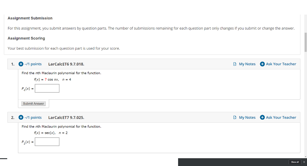 Solved Assignment Submission For this assignment, you submit | Chegg.com