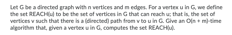 Solved Let G be a directed graph with n vertices and m | Chegg.com