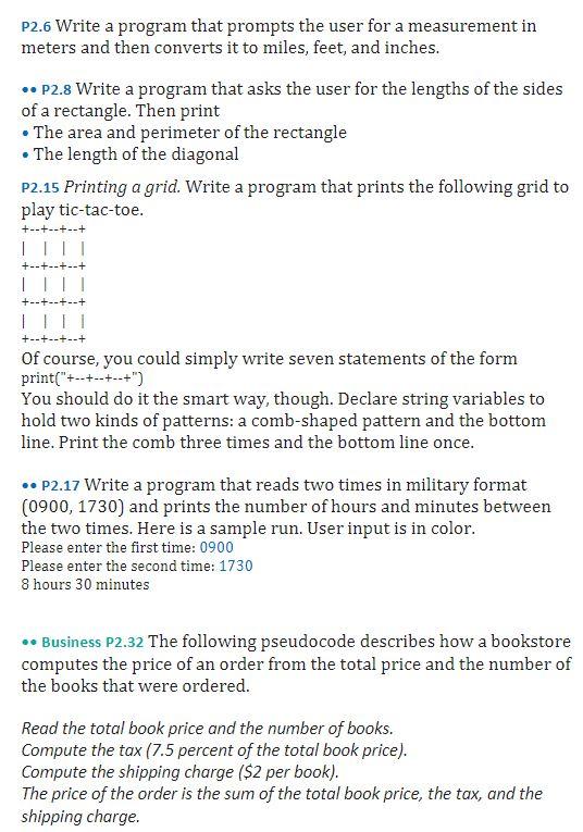 Solved P2.6 Write a program that prompts the user for a | Chegg.com
