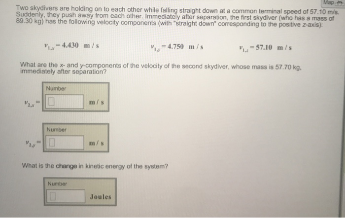 Solved Two Skydivers Are Holding On To Each Other While | Chegg.com