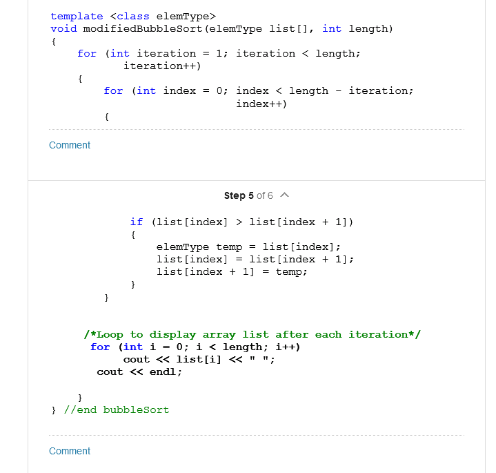 Solved Modified Bubble Sort Program plan: • Define a | Chegg.com
