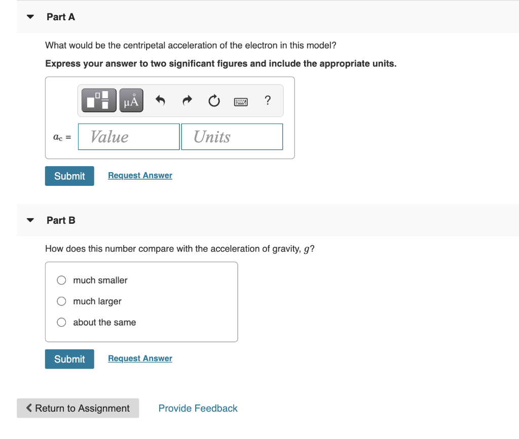 Solved An early model of the hydrogen atom viewed it as an | Chegg.com