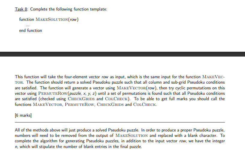 Solved Task 8: Complete the following function template: | Chegg.com