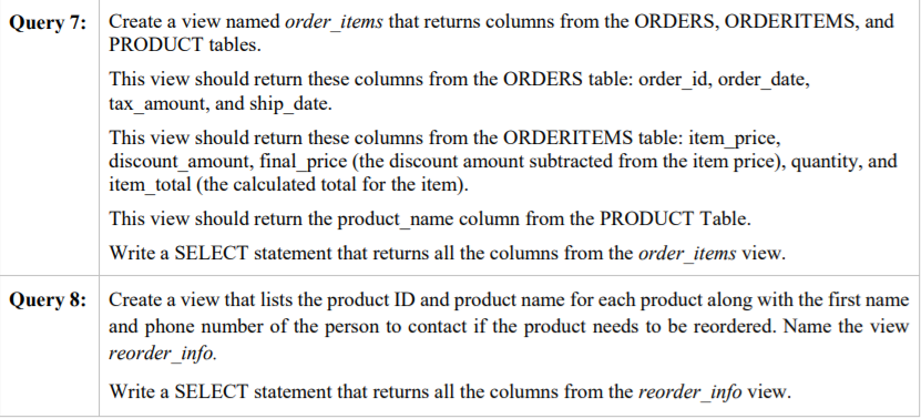 Solved Query 5: Write an INSERT statement that adds this row | Chegg.com