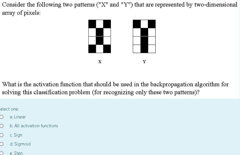 Solved Consider the following two patterns ("X" and "Y") | Chegg.com