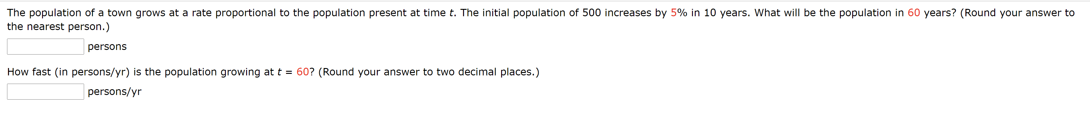 Solved The population of a town grows at a rate proportional | Chegg.com