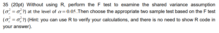 Solved 35. An experiment was done to measure the effects of | Chegg.com
