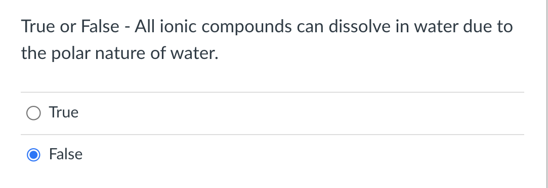 water is an example of an ionic compound true or false