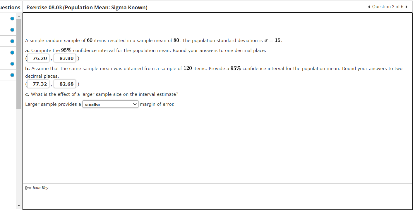 Solved A simple random sample of 60 items resulted in a | Chegg.com
