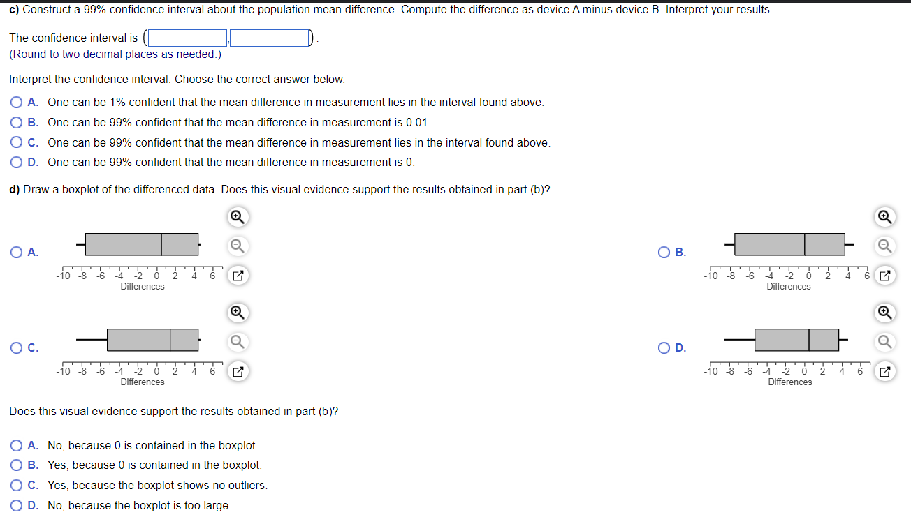 Solved a) Why are these matched-pairs data? A. All the | Chegg.com