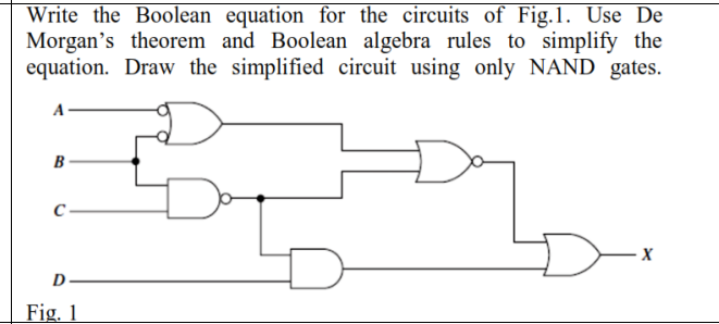 Solved Write the Boolean equation for the circuits of Fig.1. | Chegg.com