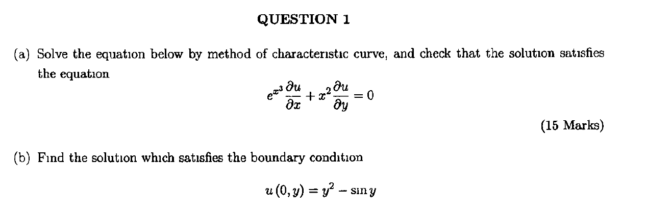 Solved QUESTION 1 (a) Solve the equation below by method of | Chegg.com