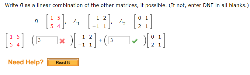 Solved Write B As A Linear Combination Of The Other | Chegg.com