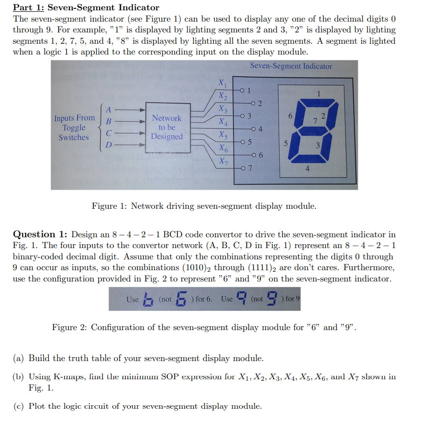 Solved Part 1: Seven-Segment Indicator The seven-segment | Chegg.com