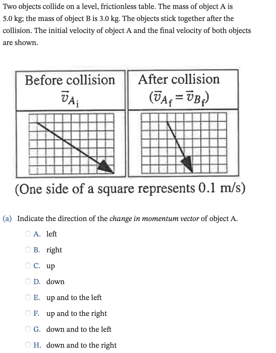 Solved Two Objects Collide On A Level Frictionless Table