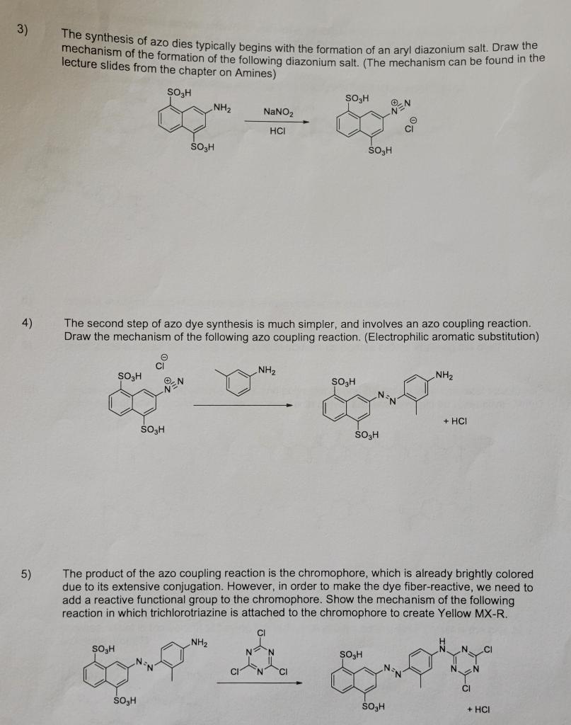 Solved The synthesis of azo dies typically begins with the | Chegg.com
