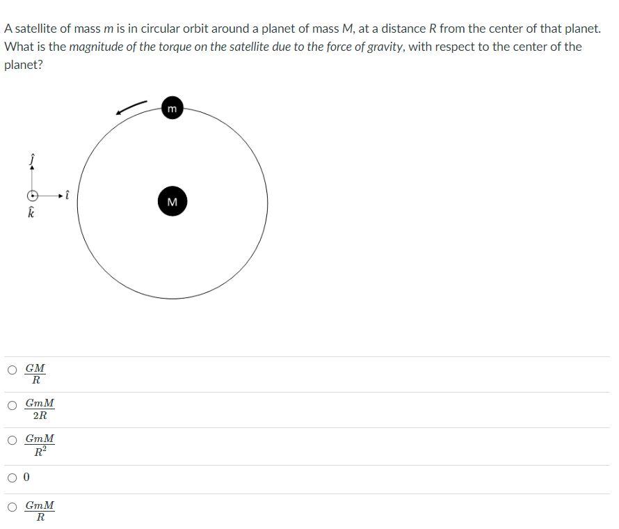Solved A satellite of mass m is in circular orbit around a | Chegg.com