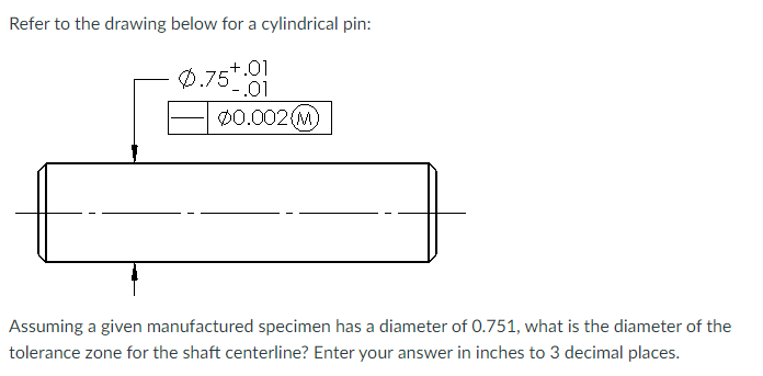 Solved Refer to the drawing below for a cylindrical pin: | Chegg.com