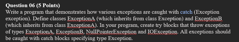 Solved Question 06 (5 Points) Write a program that | Chegg.com