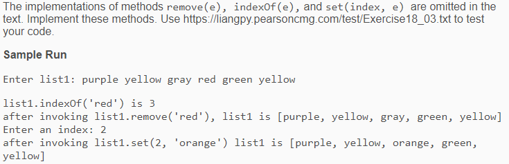 Solved The implementations of methods remove(e), indexOf(e), | Chegg.com